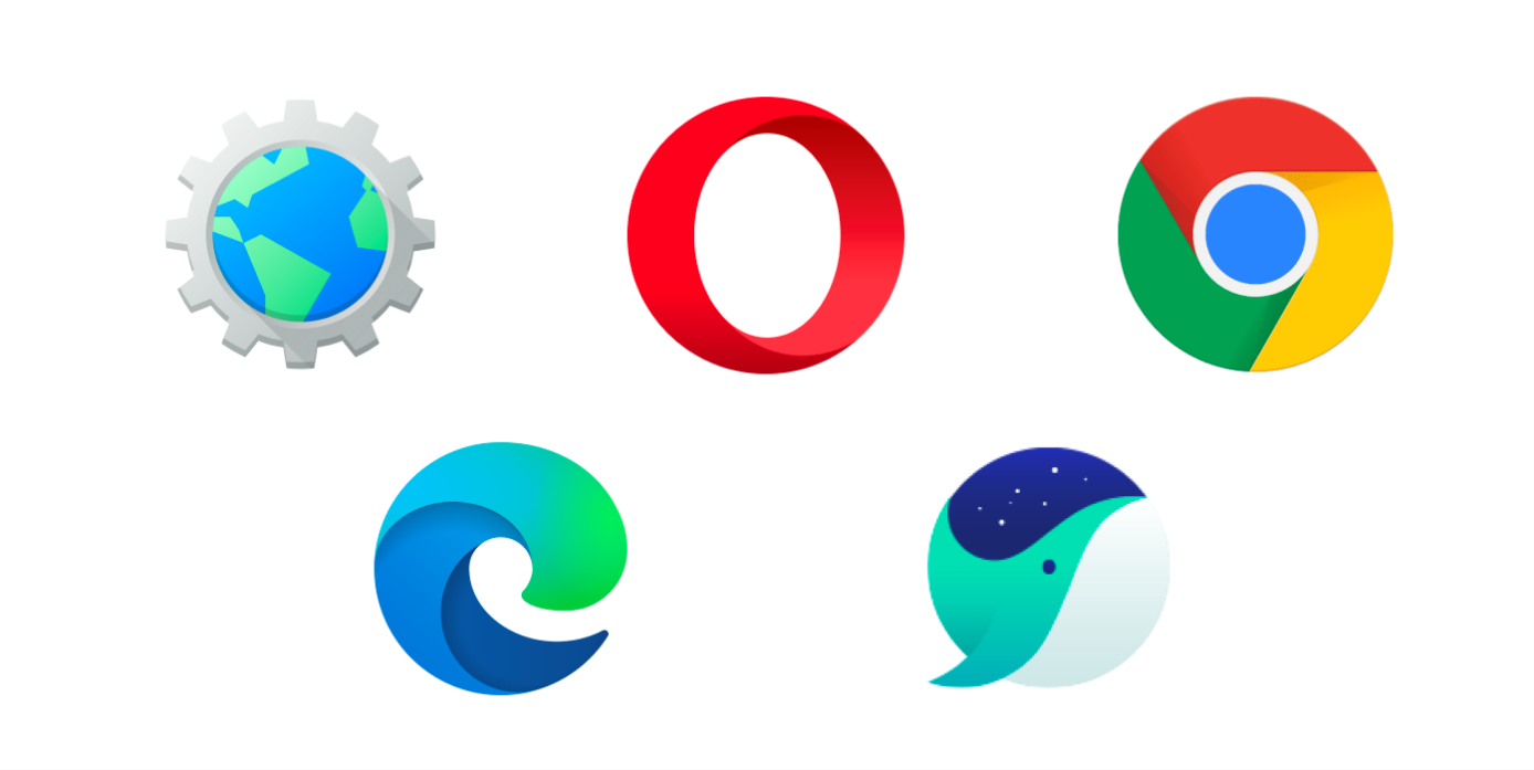 Konqueror, Opera, Chrome, Edge, Whale