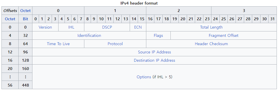 IPv4 패킷 구조