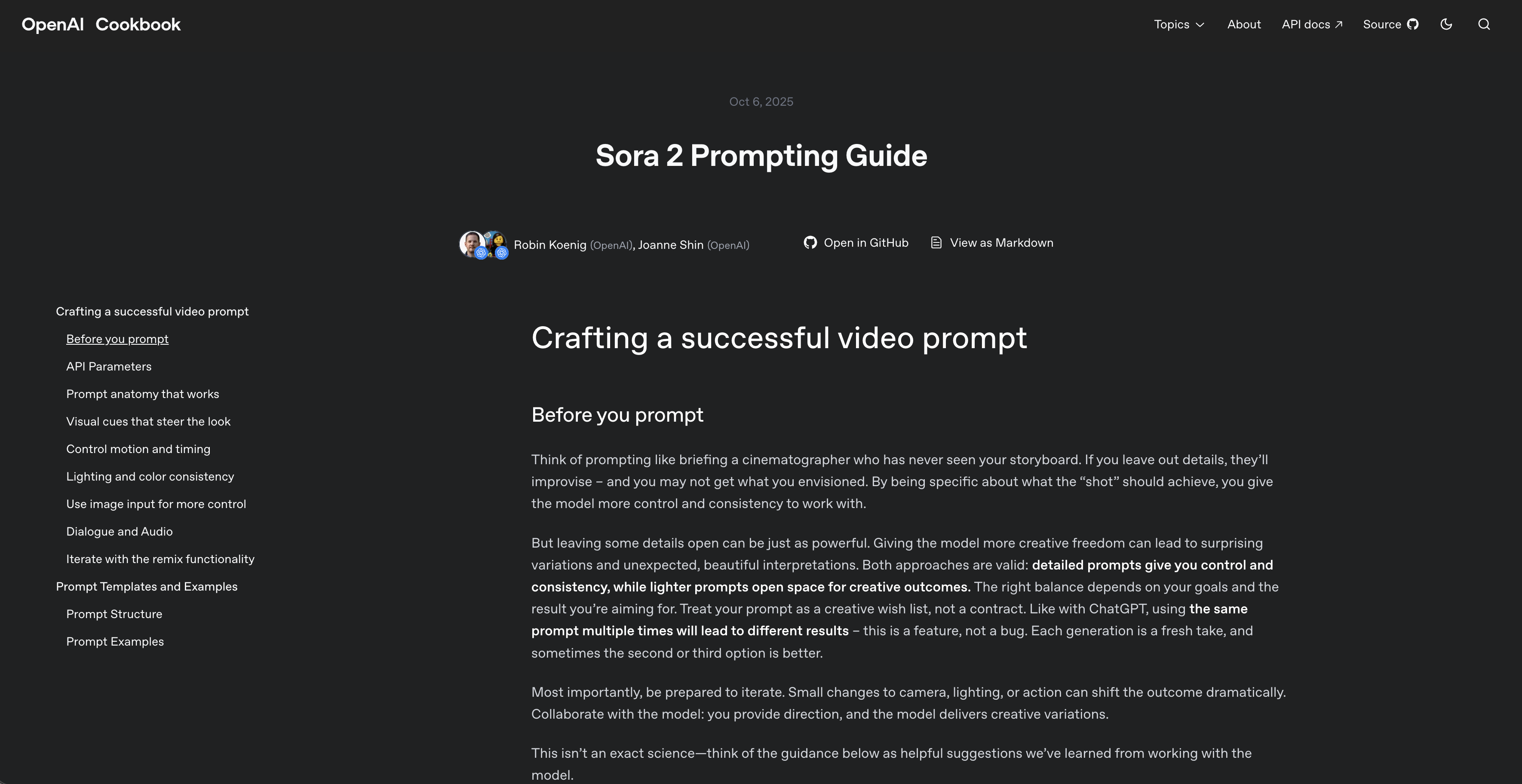 오픈AI 공식 프롬프트 가이드: Sora2를 잘쓰는 8가지 방법