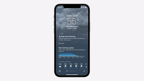 iOS 15 날씨